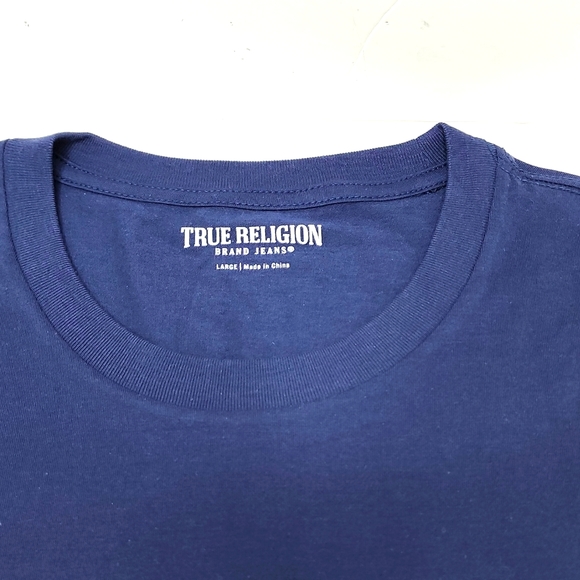 TRUE RELIGION NAVY BLUE LARGE TSHIRT - Picture 5 of 9